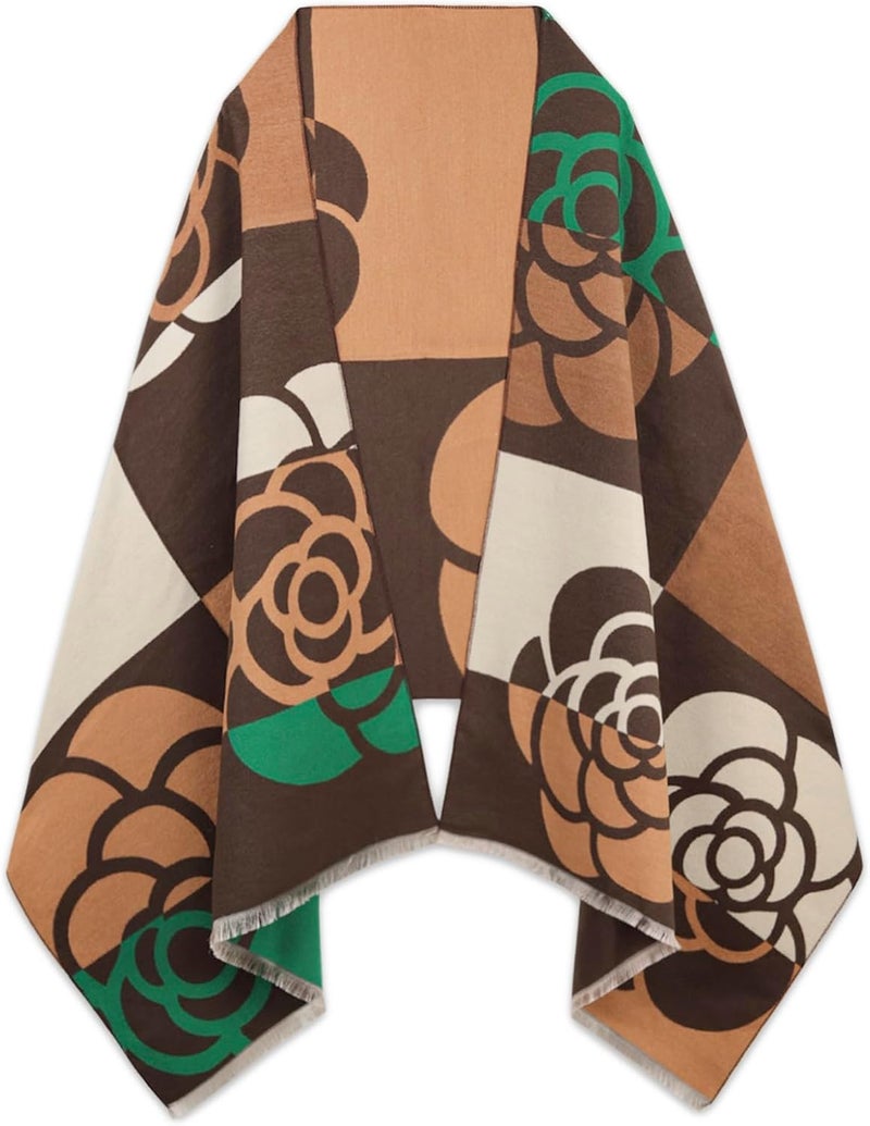 EXTREE Scarfs for Women Pashmina Silky Shawl Wrap for Evening Dressing Blanket Open Front Poncho Cape - Image 1